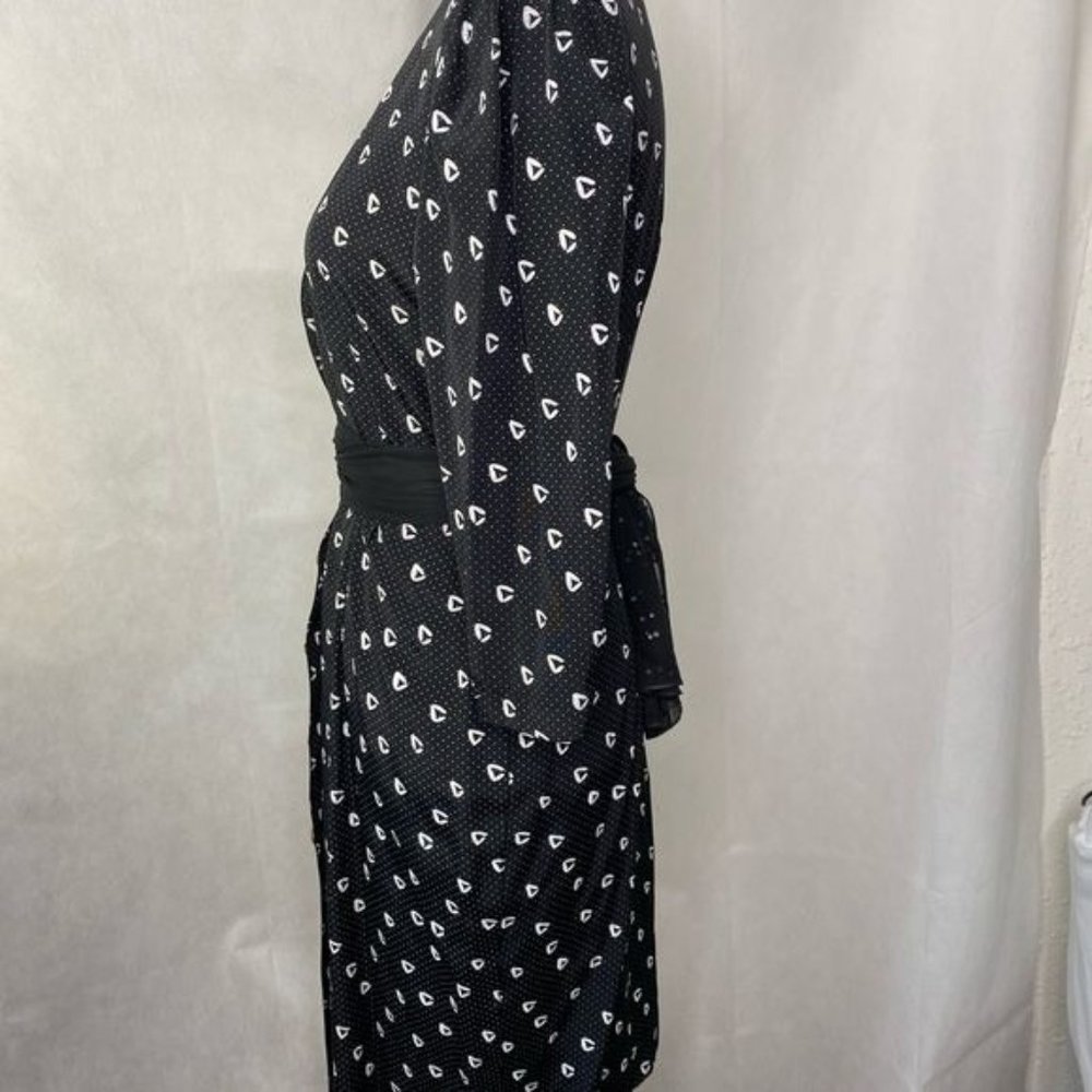 Vintage 70s 80s Whirlaway Frocks USA figure fitting dress button front size 6P - Picture 11 of 13